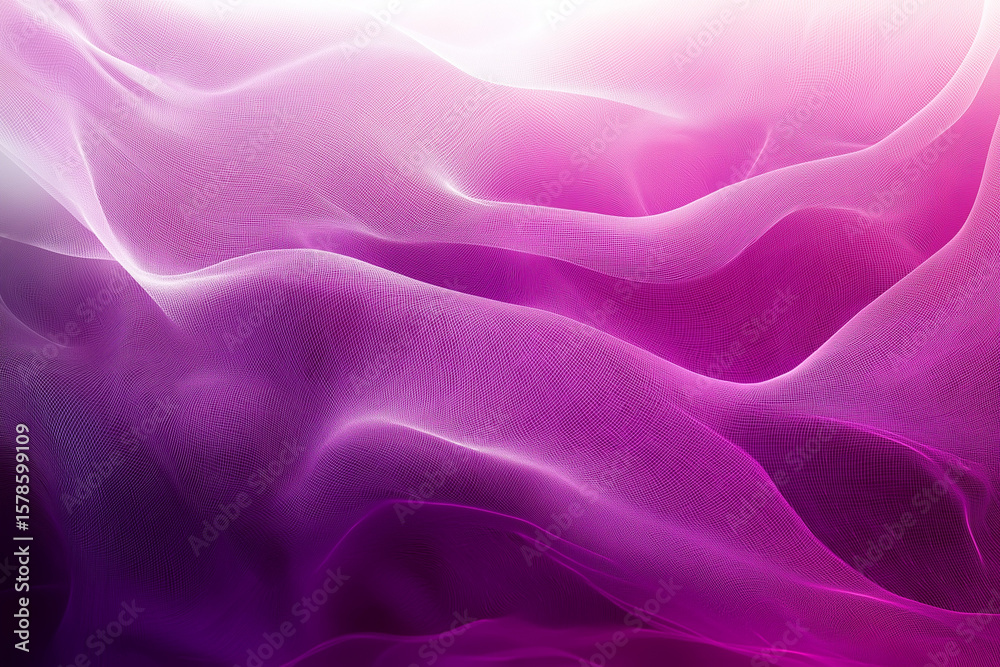 Obraz premium Deep dark violet purple fuchsia magenta pink white abstract background. Color gradient blurred wave. Grain noise mesh particle