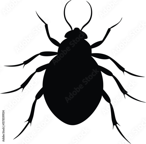 A flea insect silhouette vector illustration