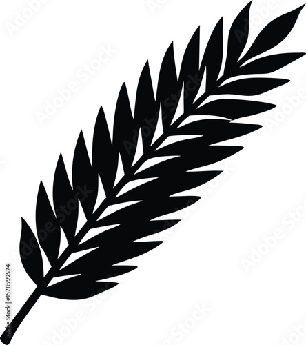 tamarisk leaf silhouette vector illustration