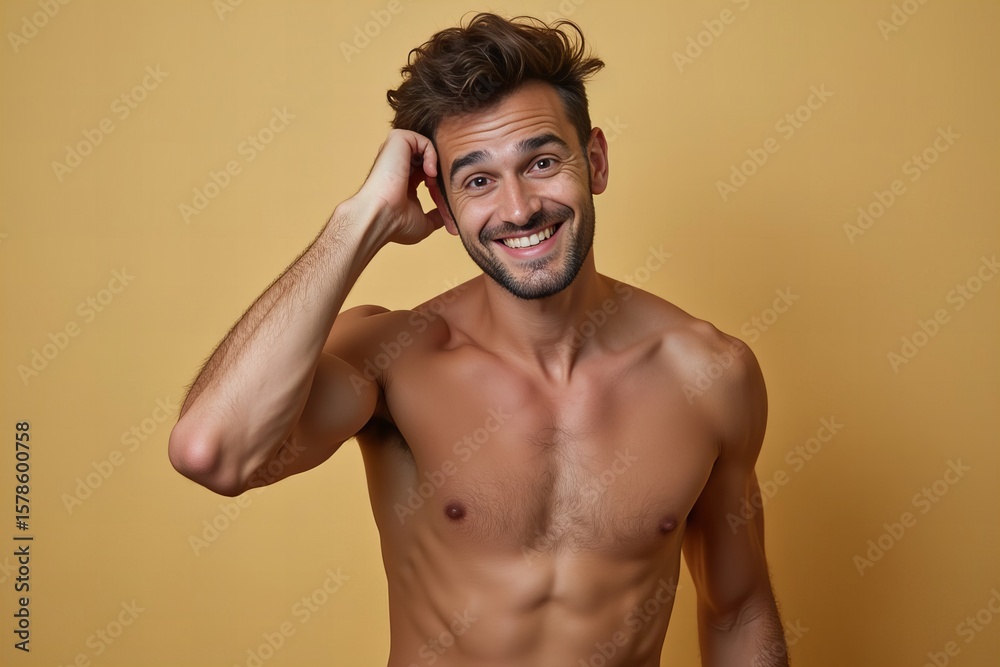 Fototapeta premium Striking a Confident Pose and Nodding with Resolve