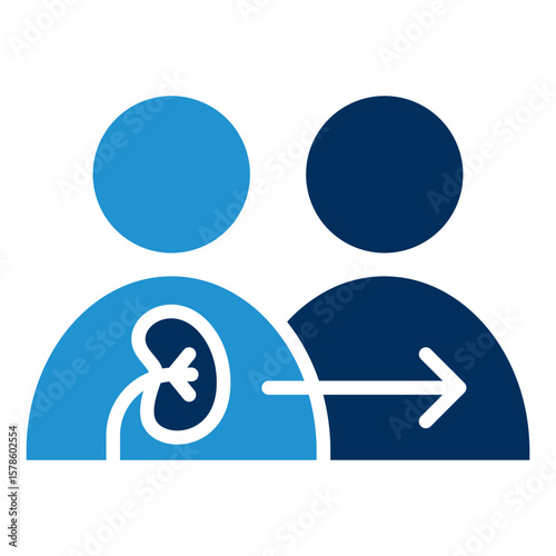 Organ Transplantation Blue Color Icon