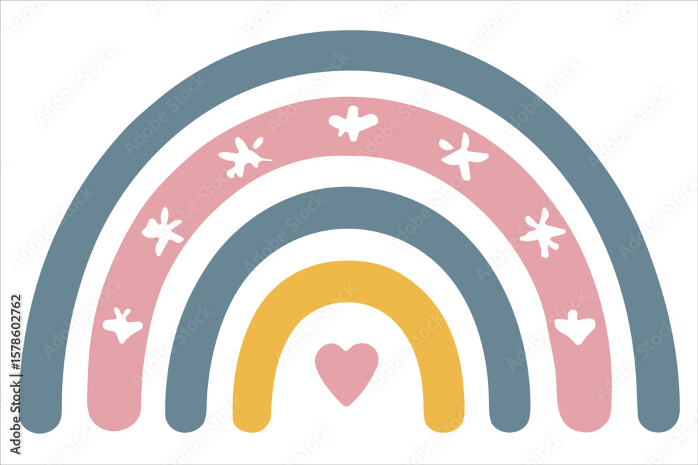 Fototapeta premium Boho Rainbow Clipart Bundle