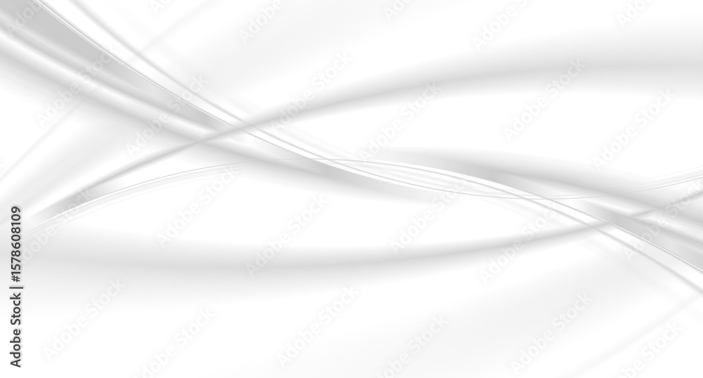 Naklejka premium Abstract grey white smooth shiny waves blurred elegant background. Vector design