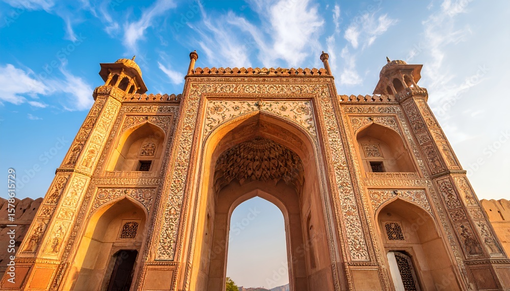 Obraz premium Ornate Gateway of Amber Fort Rajasthan India.