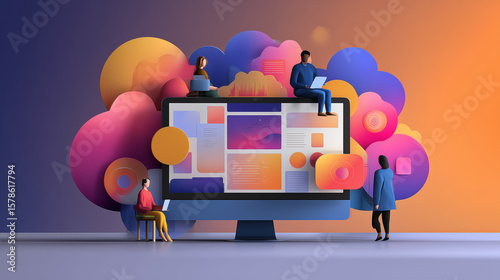 Event poster template for online webinar