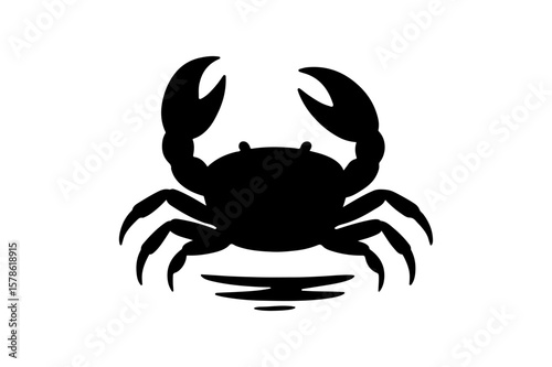  Black Silhouette of a Crawling Crab with Claws Raised