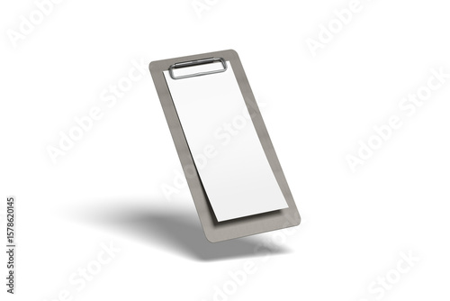 Clipboard receipt mockup with white background