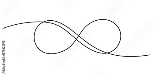 Continuous one line drawing of Infinity Icon. Single line drawing illustration of Infinity logo. Vector illustration