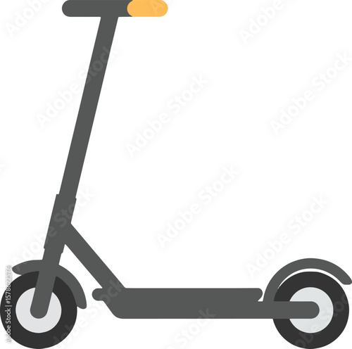 Side view of a modern electric scooter, depicted in simple, flat design.