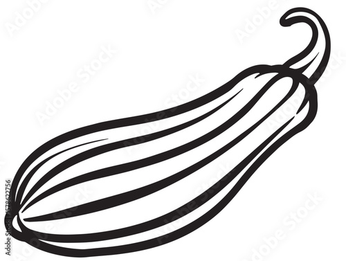 Bitter Gourd Vegetable 2D Clean Vector Design