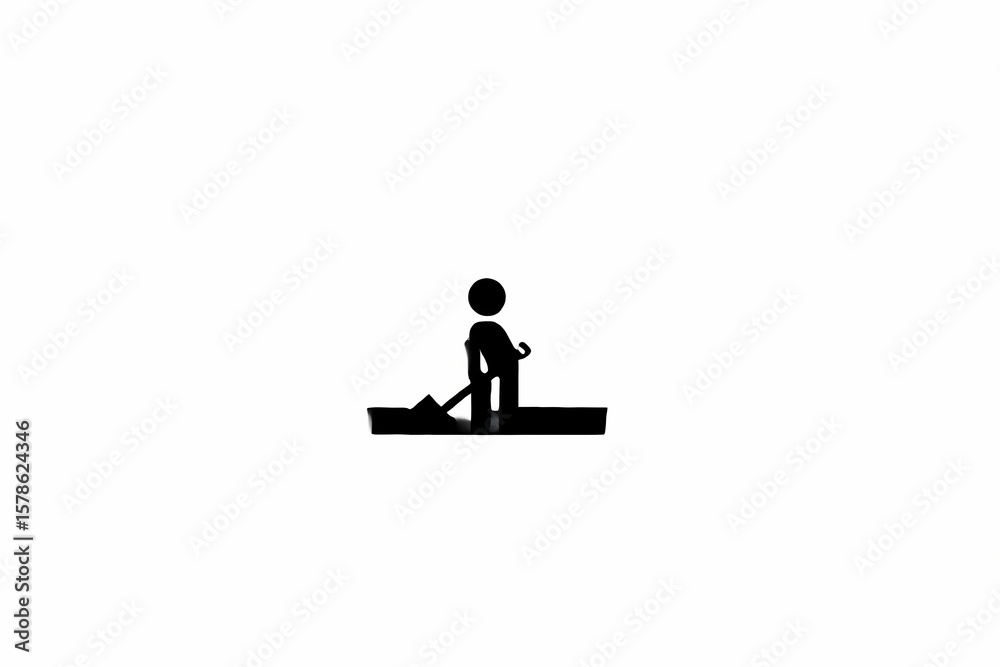 Simple Stick Figure Digging Trench with Shovel Basic Line Art Illustration Cartoon Character Working Hard Trenching Task Animated Humanoid Figure
Simple Stick Figure Digging Trench with Shovel Basic Line Art Illustration Cartoon Character Working Hard Trenching Task Animated Humanoid Figure