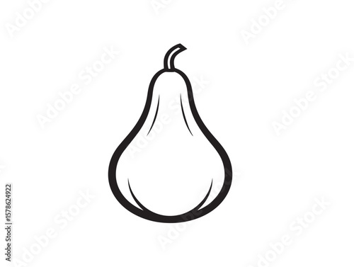 Natural Bottle Gourd Minimal Line Vector Design