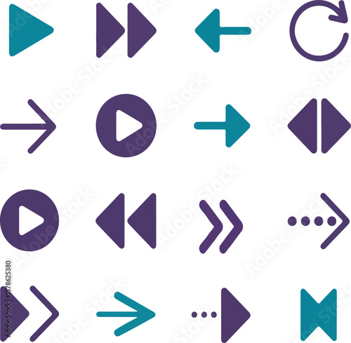 Set of Minimalist Arrow Direction Icons