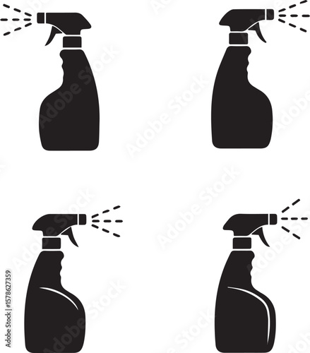 House Cleaning Spray Vector Icon | Disinfectant Bottle & Sanitation Tool Symbol