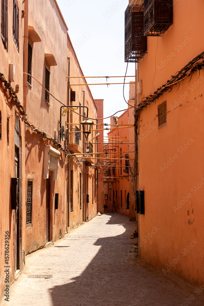 Fototapeta premium paseando por las calles de la medina de Marrakech en Marruecos