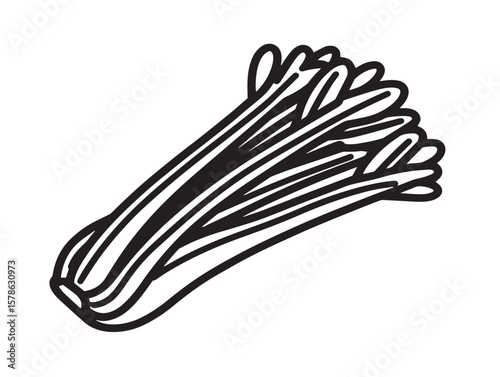 Celery Stalk Icon in Clean Line Vector Design