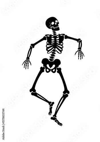 Dancing skeleton on a transparent background