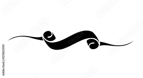 Stylized decorative ribbon on a transparent background