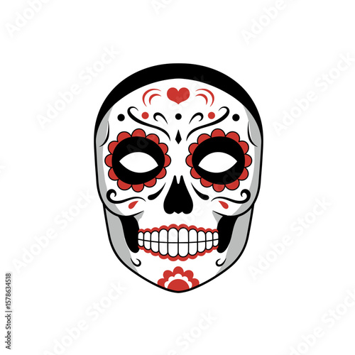 La Catrina face mask on a white background
