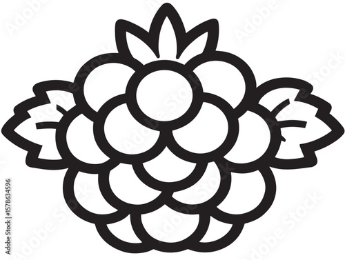 Natural Cloudberry Flat Yellow Fruit Icon Art