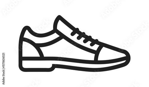Simple line art icon of a classic men s leather oxford shoe