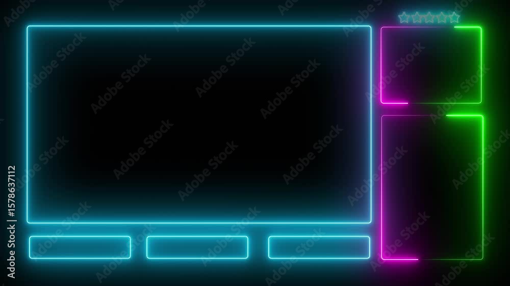 Intermission Stream Overlay Animated, Neon Sign looping facecam and ...