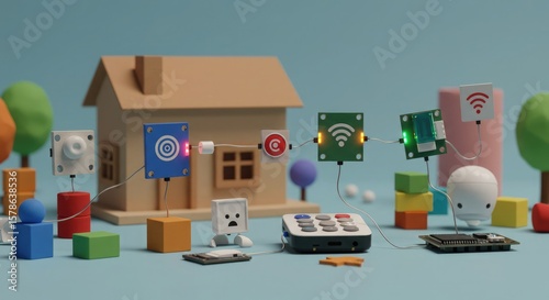 toy house on a white background