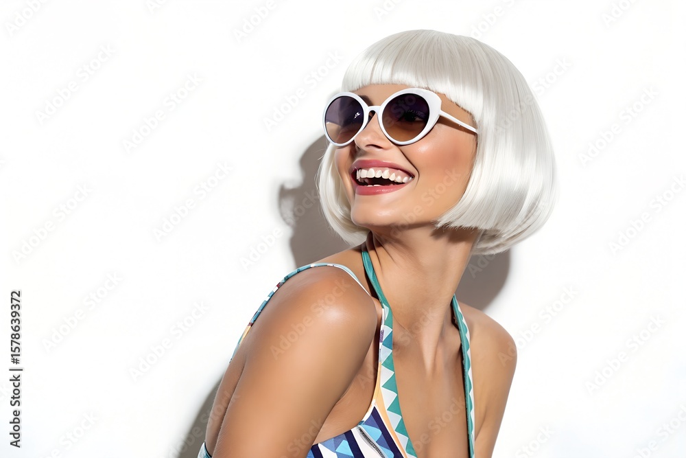 Naklejka premium Beaurtiful young woman with black glasses