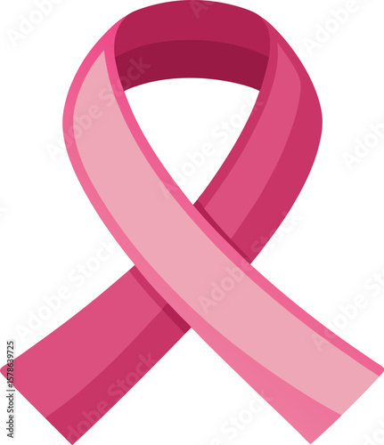 Pink Ribbon Awareness Symbol Breast Cancer Support Vector Illustration Design

