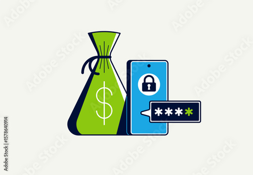 Secured savings vector deta...