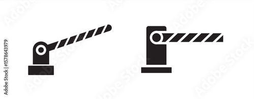 Barrier icon. Security gate vector illustration representing restricted access, parking control and checkpoint management. Safety symbol used for roadblocks. Barrier icon in thin outlined
