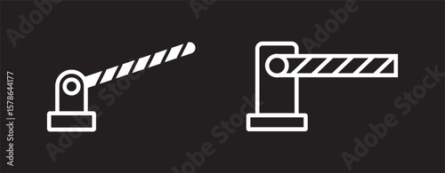 Barrier icon. Security gate vector illustration representing restricted access, parking control and checkpoint management. Safety symbol used for roadblocks. Barrier icon in thin outlined
