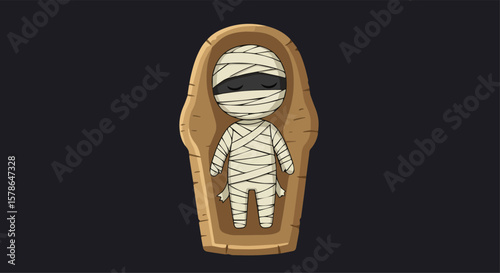 Cute Little Mummy in a Coffin 