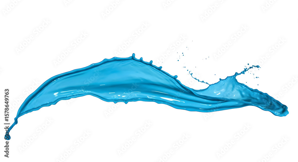 Obraz premium Dynamic Blue Paint Splash Against Transparent Background