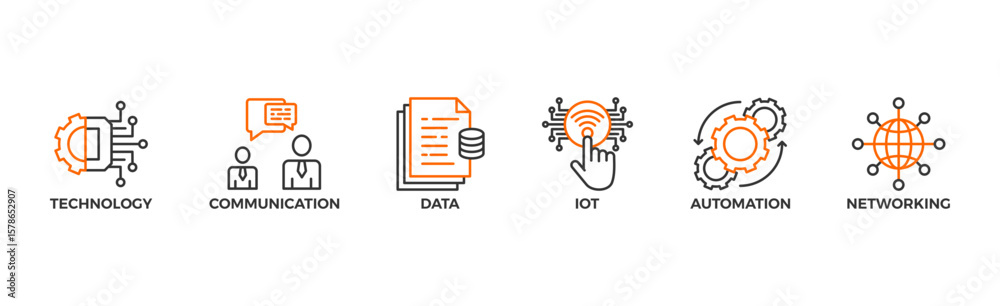 Fototapeta premium Digital transformation banner web icon