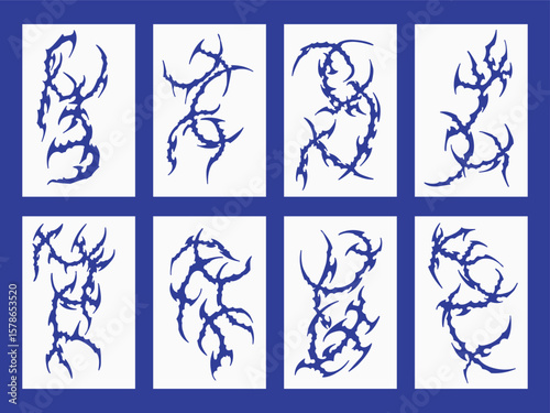 Abstract Blue Tribal Tattoo Collection