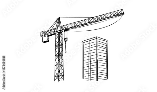 Building crane sketch