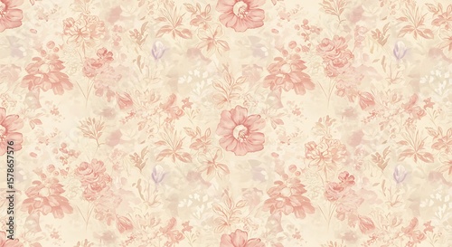 Blush Floral Dream: Delicate Watercolor Print