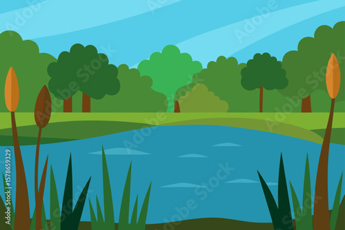 quiet marsh at the edge of woodland