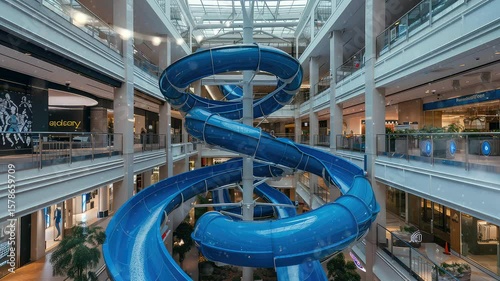 Exciting Indoor Water Slide in Modern Shopping Mall