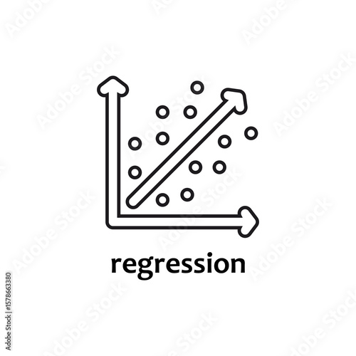 Simple linear regression model graph useful for data analysis presentations, educational material, statistics textbooks, online courses, and research articles.