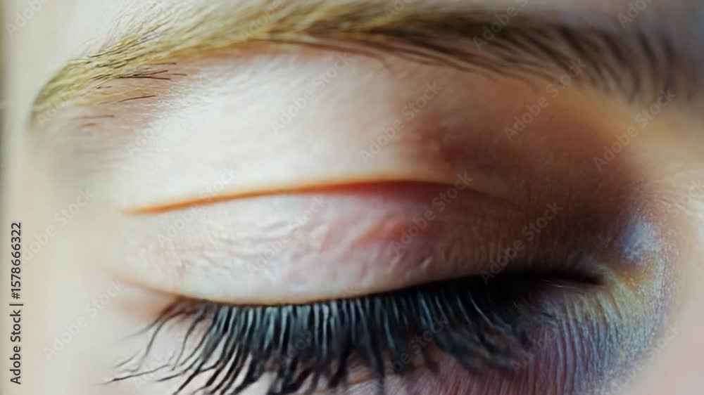Close-up of a human eye, highlighting intricate detail in the iris and surrounding tissues