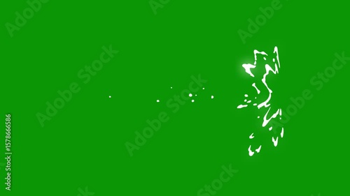2D cartoon energy blast FX with smoke, sparkle shine and liquid water explosion. Flash style cartoon spark effects with shape elements for action or comic scenes on green screen background.