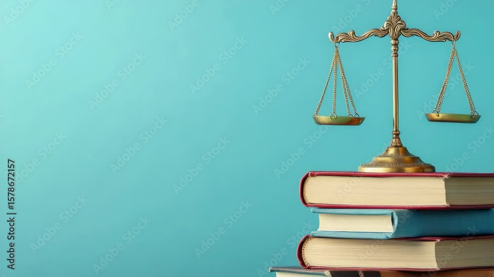 Legal concept symbolized by balance between law and knowledge. Legal concept symbolized by balance between law and knowledge.