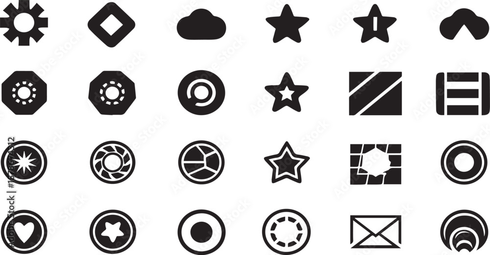 Star Badge and Ribbon Label Icons Pack Star Badge and Ribbon Label Icons Pack