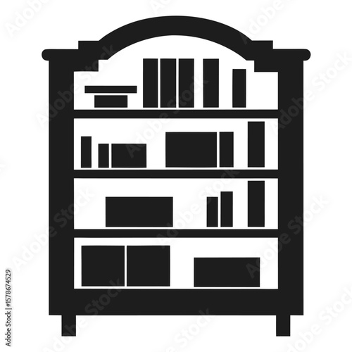 black and white book shelf