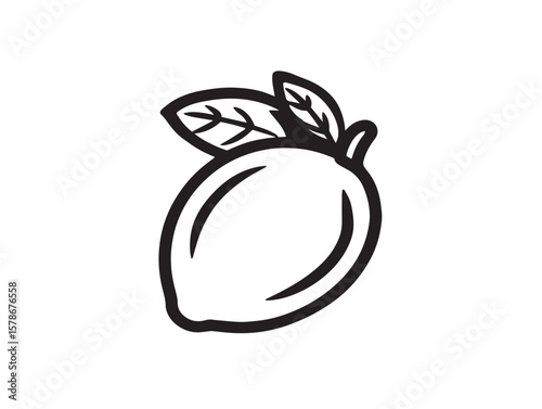 Sweet Sapodilla Brown Fruit Icon in Simple Vector Art
