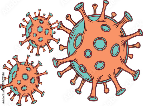 3D Clay Style Mutated Virus Icon | Triple-Headed Pathogen for Medical, Pandemic, Biotech, or Sci-Fi Illustration

