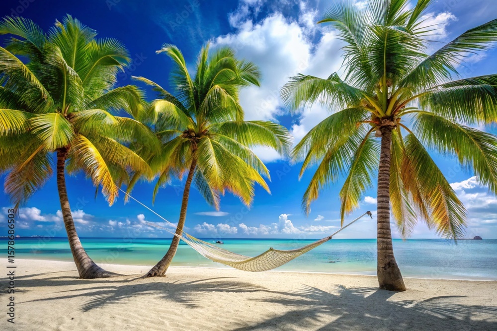 Obraz premium tropical beach with palm trees