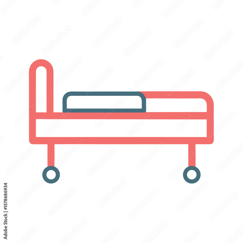 Flat Hospital Bed Icon with Patient Car Design bed icon design including patient car Flat Hospital Bed Icon with Patient Car Design bed icon design including patient car